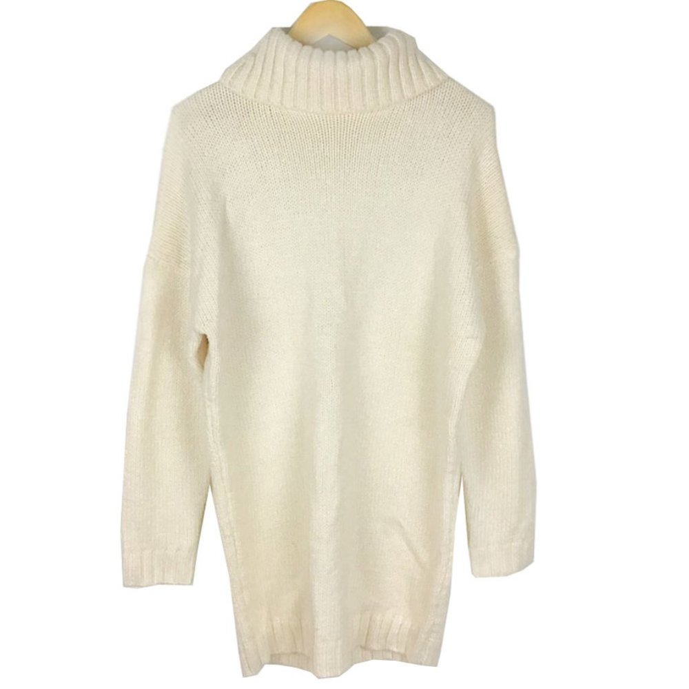 ASOS Open Back Knitted Roll Neck Off White Sweater - Picture 3 of 10